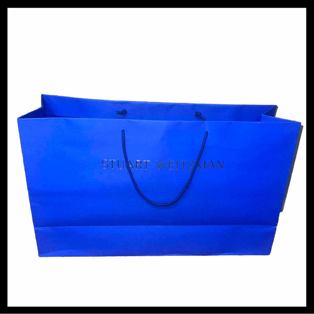 Stuart Weitzman Empty Paper Blue  Shopping Bag Rope Handles 14” x 23” x  7”